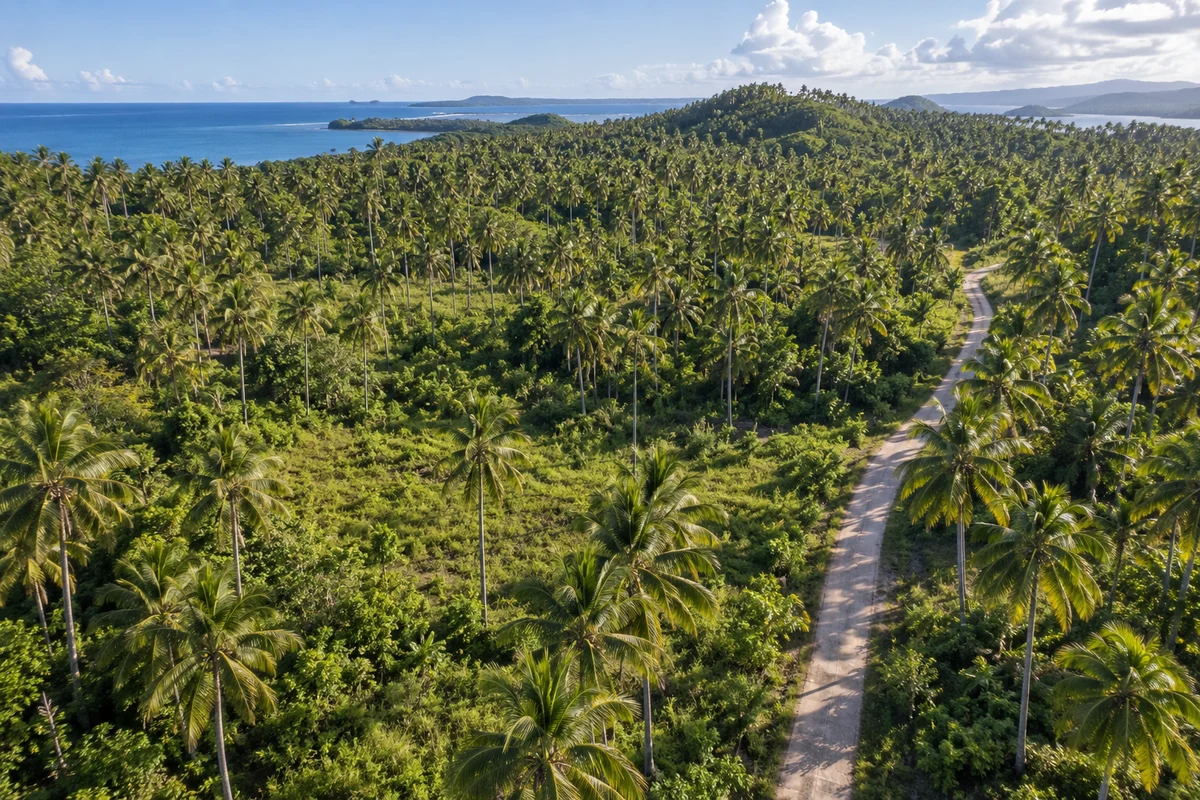 AI-created fictional tropical property for demonstration